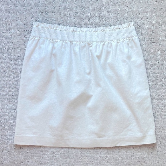 J.Crew Linen/ Cotton Blend City Skirt Sz 12. Ivory Pockets Pull-On Elastic Waist - Picture 10 of 11